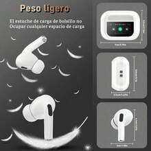 A9 Pro Auriculares Bluetooth, audífono inalámbrico inteligente con pantalla táctil, reducción de ruido activa dual ANC+ENC, compatible con iOS/Android - Blanco - Ver 12