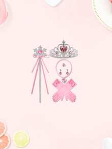 4-In-1 Birthday Party Accessories Set: Ice Princess Crown Headband, Magic Wand, Bowknot , Necklace, Ring, Earrings - Multicolor - View 3