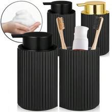 2 piezas Dispensador de jabón de espuma y bandeja Dispensador de jabón rellenable con bomba Accesorios de baño Botella de espuma para encimera