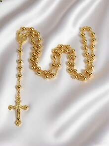 1 pieza Collar en Y con colgante de cruz y redondo, estilo bohemio elegante y vintage, adecuado para hombres y mujeres, para fiesta, vacaciones y uso diario