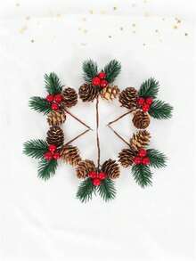 10/5Pcs Pine Tree Branches With Red Berries, Artificial Pinecone Berry Garlands, DIY Miniature Artificial Pinecone Flowers For Wreaths, Plastic Christmas Tree Branches For Crafts, Fireplace, Bar, Parties, Christmas Decorations, Wedding Party Supplies, Kitchen Restaurant Centerpieces, Valentine's Day Gifts Simulated Pinecone, Pine Needle, Songhua Christmas Gift Box Decoration, - Multicolor - View 7