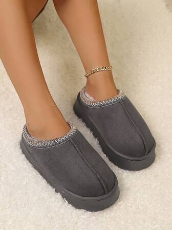 Ladies' Solid-Colored Fluffy Slippers, Comfortable And Warm Indoor Household Slippers Made Of Artificial Fur, With Soft And Non-Slip Soles, Are Perfect Bedroom Shoes Suitable For Halloween Home Wear