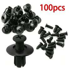 100pcs/50pcs/30pcs/20pcs 8mm Diameter Car Plastic Expansion Rivet Clips, Board Bumper Push Pins Fastener Clips - Black - View 8