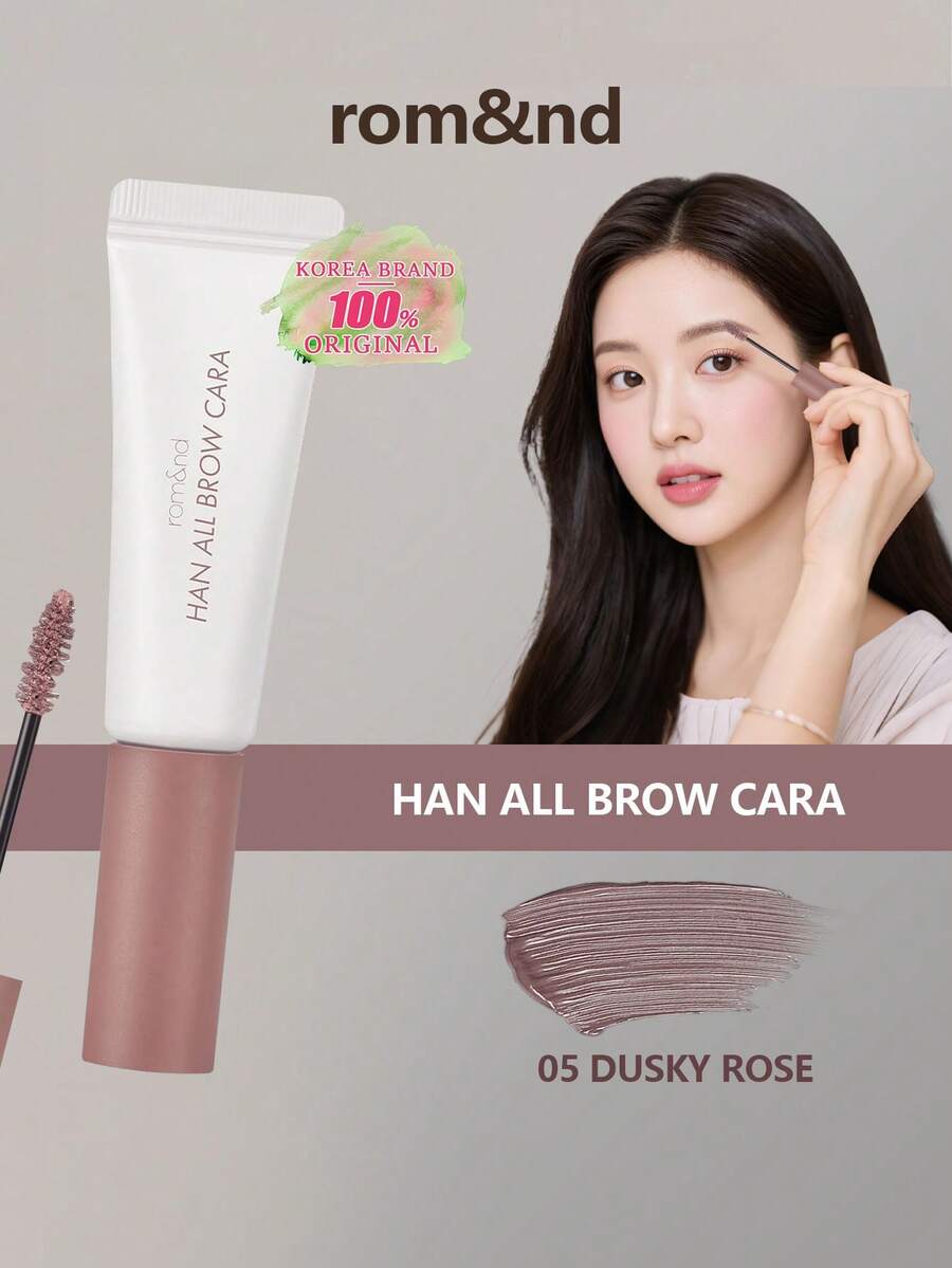 Rom&nd Romand ALL BROW CARA 05 深玫瑰色,轻盈羽毛般笔触,柔雾妆效,植物基眉毛呼吸科技,灰棕色毛发纹理,冷调茶色天鹅绒般蓬松,暖调焦糖色羽毛般柔滑,便携式眉妆套装,韩式彩妆,9克/0.32盎司 - 05 DUSKY ROSE - 查看 1