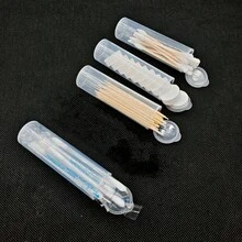 4 piezas Caja portátil mini para palillos de dientes, caja para hisopos de algodón, caja de almacenamiento de palillos de dientes para viajes y exteriores, caja portátil para hisopos de algodón, caja vacía pequeña, caja de muestra de cosméticos, botella de muestra de almacenamiento de varios artículos