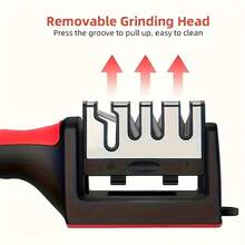 Level 4 Professional Knife Sharpener - Easy To Manually Sharpen Tool, Suitable For Home Use, Easy To Sharpen - High Quality PP And TPR Body, Durable And Long-Lasting - Red - View 5