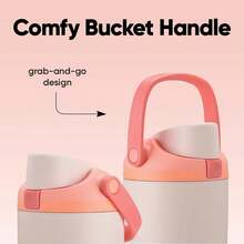 30oz/887ml Stainless Steel Insulated Water Bottle With Straw, Handled Coffee Cup, Large Capacity Casual Water Bottle, Outdoor Sports Water Bottle, Dual Drink Mode, Back To School Gift, Compatible With O-Wala Lids, Suitable For Travel, Office, Camping, Kitchen (Bubble Sorbet/Light Roast/Eucalyptus/Dark Brown) - 30oz (887ml) - View 5