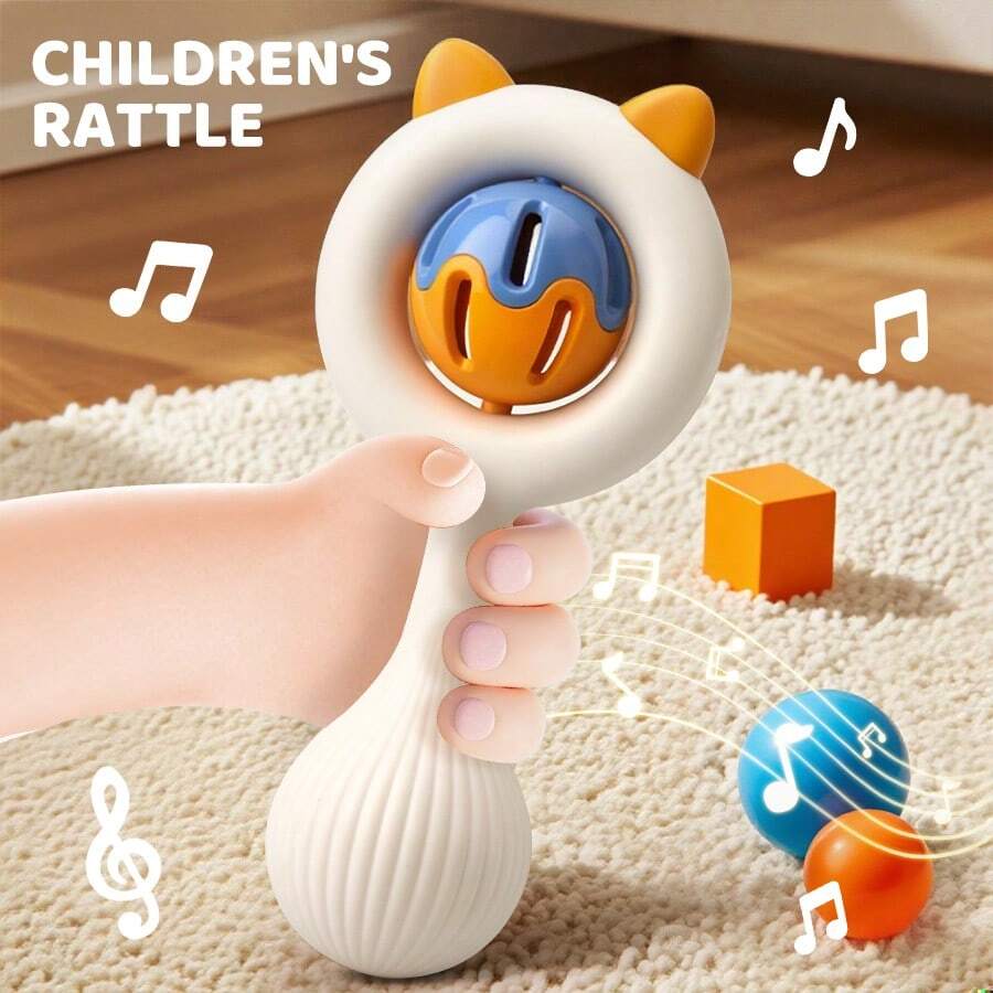 2pcs/Set Baby Rattle Toys: Vibrating Rattle Suitable For 0-3 Years Old Infants, Grip Training Toys, Thanksgiving, Newborn Fun Gift, 2025 Style - 彩色 - 查看 1