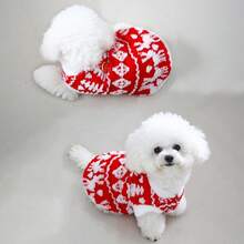 New Autumn/Winter Christmas Pet Clothes With Leash Buckle, Fleece Fabric For Small Dogs