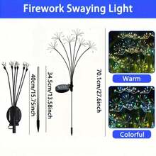 Outdoor Waterproof Solar Firecracker Lights, Solar Firework Lights, Weeping Willow Lights, LED Dandelion Starry Fairy Lights, Garden Atmosphere Decor, Suitable For Yard, Path, Patio, Flower Bed, Camping, Party Decoration