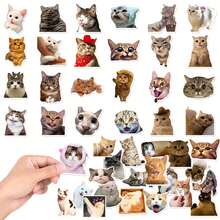 50pcs Cat Stickers Cute Animal Pet Stickers Waterproof Cartoon Vinyl Decals Kawaii Sticker Party Favors & Gifts For Boy Girl Adults Water Bottle Laptop Luggage Phone Snowboard Guitar Scrapbook