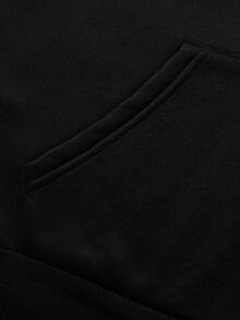 Uaddw Brand Men's Street Style Spiderweb Dark Elements, '' Lettering Long-Sleeved Warm Hoodie, Men's Autumn/Winter Clothing, Machine Washable, Comfortable And Casual, Fashionable And Versatile, Men Clothes, Halloween Costume Gift - 黑色 - 查看 5