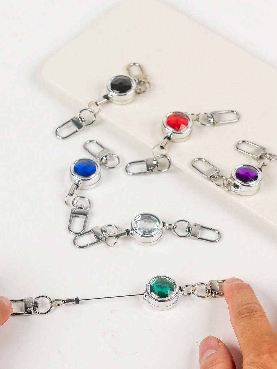 Retractable Keychain With Clip Unisex Business Key Chain With Double Rings Can Be Extended To 40CM Suitable For Student ID Card Hospital Nurse Badge Bus Card Holder Y2K