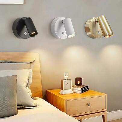2 件/1 件智能 LED 磁吸壁灯，USB 充电，金属触控，角度可调，LED 聚光灯，3 种照明模式（白光/暖光/中性光），适用于卧室、餐厅、派对、展览、车库、宿舍、艺术装饰、阅读、展示、植物照明、床头灯、生日礼物
