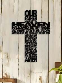 1 件优雅金属十字架墙饰，简约设计 - 适合音乐爱好者和古董收藏家的完美乔迁礼物，适合房间、卧室、墙壁的家居装饰 - 黑色 - 查看 7