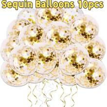 107pcs/Set Gold And Black Latex Balloons, Perfect For Decorations/Baby Shower/Wedding Decor. Designed For DIY Balloon Garland, Wedding, Birthday, Bachelorette Party, Anniversary, Gender Reveal, Farm, Balloon Arch, Outdoor Photography Outfits And Various Party Decorations. - Black and Gold Set - View 7