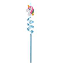 1/6Pcs Reusable Unicorn Straws, Plastic Colored Party Straws, Plastic Drinking Straws For Birthdays, Weddings, Hawaii Parties, Decorations, Easy To Clean, Cute Straws, Party Supplies, And Outdoor Gatherings - Multicolor - View 3