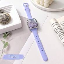 纤细腰身蝴蝶扣硅胶表带，兼容 Apple，适合手表运动臂带 38 毫米 40 毫米 41 毫米 42 毫米 44 毫米 45 毫米 49 毫米 46 毫米，适合手表 Uhr Serie11 10 9 Ultra 8 7 6 5 4 3 2 1 SE 女士硅胶臂带