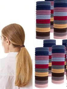 50 pièces/100 pièces Élastiques à cheveux sans couture pour boucles de cheveux, sans dommage pour les cheveux, pour attacher les cheveux, haute élasticité, élastiques, accessoires colorés pour cheveux, pas trop serrés