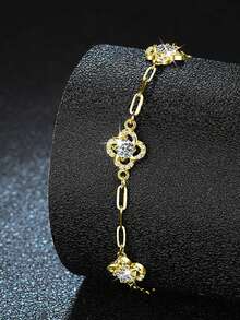 1 件 925 纯银 1.5 克拉莫桑石手链，适合女性日常佩戴、派对、度假、情人节、母亲节、结婚周年纪念日、女士珠宝礼物