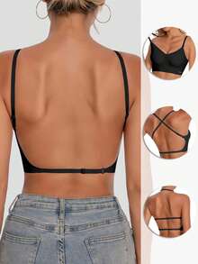 Women's Seamless Backless Bra, Sexy Summer Bra With Backless Design, Bridal Bra, Comes With 3 Adjustable Shoulder Straps, Comfortable And Breathable, Suitable For Weddings, Formal Occasions, Can Be Paired With Camisoles.