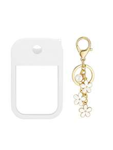 2 件 Touchland 1 盎司（30 毫升）洗手液喷雾瓶保护套，26 个花朵和字母喷雾瓶标记，硅胶防摔防撞保护套，带钥匙扣设计，方便旅行携带，可挂在包、钥匙或儿童背包上，耐磨、防水、可重复使用 Touchland 洗手液喷雾保护套，旅行、户外、礼物、万圣节礼物、圣诞节礼物 - 白色 - 查看 20