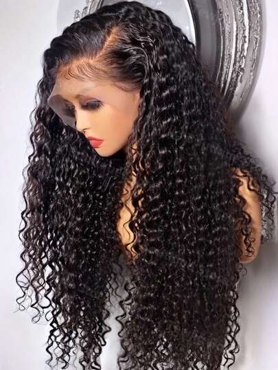 CEXXY 13x6 brasilianische tiefe Welle lockige Spitze Vorderseite menschliches Haar Perücke für Frauen HD Transparente Spitze Perücken Pre-Geplückt natürliche Haarlinie mit Babyhaar Tiefe Teil 7x5 Glueless Spitze Perücke Anfänger freundlich Einfach installieren Kein Kleber erforderlich 360 Full Spitze Vorderseite Perücke menschliches Haar für Ponytail Bun Updo Schutzstile