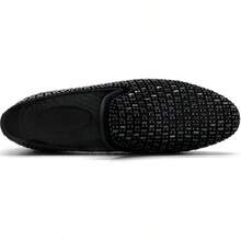 Men's Pointed Toe Rivet Dress Shoes Glitter Modern Metallic Slip On Loafers Plus Size-20256688 - Black01 - View 11