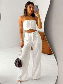 Top Set With Buttons And Linen Trousers, Maitê LUNII Fall/Winter Collection - Apagado - Ver 8