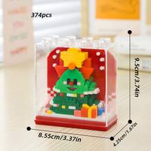 Santa's Cottage, Santa Claus, Christmas Tree, Train, Snowman Micro Particle Building Blocks, Creative Gift, Reindeer Assembly Blocks - Educational ABS Toy Box Packaging, Best Holiday Gift, Indoor Decoration, Christmas Decoration, Adult Building Blocks, Cottage, Gift, Christmas Train Set, Christmas Decoration, Building Blocks, Christmas Decoration, Living Room Christmas Hanging Decoration, Tabletop Decorative Ornament, Ideal Creative Christmas Gift For Family And Friends. - Multi-colored Santa Claus Tree House - View 36