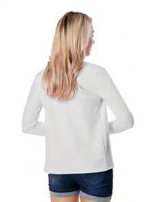 Solid Color Casual Professional Blazer Cardigan For Women, Structured Woven Fabric With Comfort Stretch, Relaxed Tailored Fit For All Body Types, Versatile For Office, Business Casual, Daily Errands & Weekend Gatherings, Autumn Winter Essential For Layering & Stand-Alone Wear, Wrinkle-Resistant Easy-Care Design, Timeless Solid Color Matches Blouses, Tops & Dresses - 白色 - 查看 2