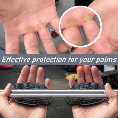 Agarres antideslizantes para entrenamiento, agarres para levantamiento de pesas para hombres y mujeres, agarres de goma para barra de gimnasio para manos para entrenamiento y ejercicio en el gimnasio, mancuerna, peso muerto, almohadilla de barra, protección de palma de agarre para dominadas 2 piezas