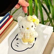 Sanrio Hello Kitty Backpack Charm, Hello Kitty Lace Dress, Cute Hello Kitty Bag Charm, Keychain Decor, Bag Accessory, Back To School Delicate Gift, Suitable For Holiday Party, Birthday, Festival Gift, Cute Cartoon Doll Pendant