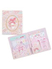 Sanrio 1 szt. Oficjalny, licencjonowany zestaw kopert i papeterii Sanrio Hello Kitty Kuromi Melody Cinnamoroll z wodoodporną naklejką i kartką z gratulacjami – 6 pastelowych papierów listowych i 3 koperty, prezent na urodziny, ukończenie szkoły, Dzień Przyjaźni, wydarzenia szkolne – urocza kolekcja papeterii kawaii, prezent na ukończenie szkoły, kreskówkowy wzór, trwały materiał, wysokiej jakości nadruk, dla miłośników anime