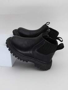 儿童靴子秋冬新款男童英伦风时尚踝靴女童短靴时尚