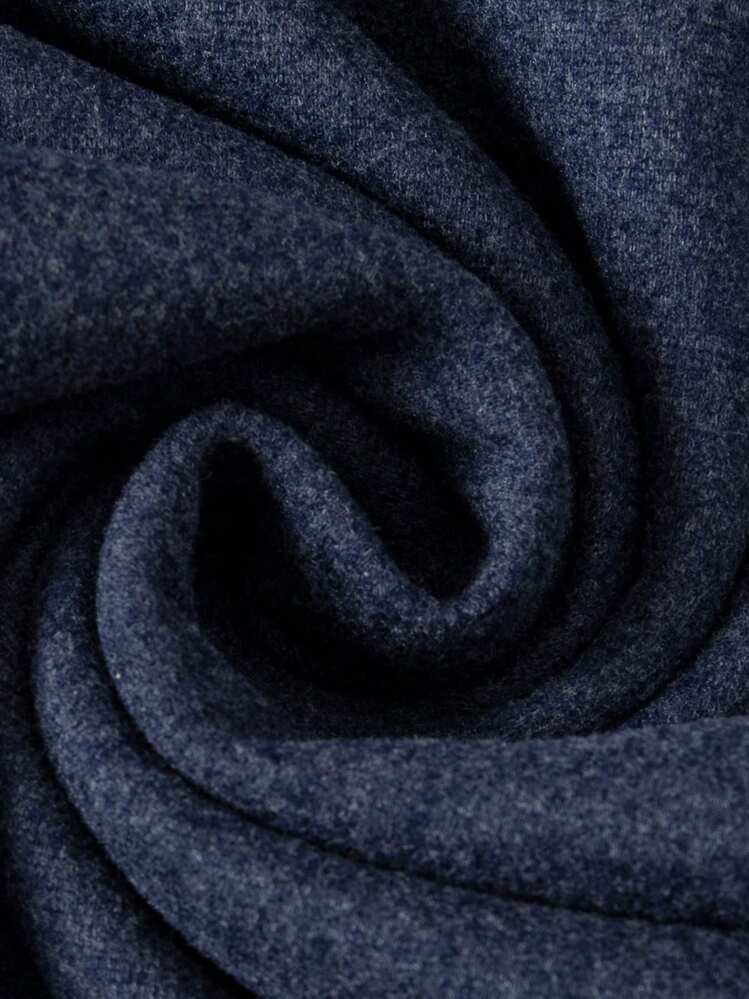 2pcs Men's Fashion Thermal Underwear Set, Autumn/Winter Warm Base Layer Knit Sweater - Navy Blue - View 9