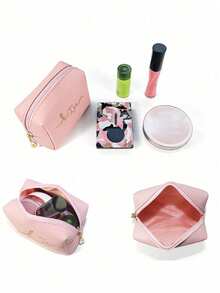 Personalisierte Kosmetiktasche, individualisierter Buchstaben-Name, Brautjungfern Kosmetiktasche, Leder, Mädchen Kosmetiktasche, Kosmetiktasche mit großer Kapazität, Geschenk für Brautjungfern und Braut, Kosmetik Aufbewahrungstasche, Buchstaben Kulturbeutel, Brautjungfern Kosmetiktasche