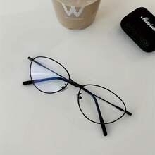 1 Pair Of Korean Style Cat Eye Glasses - Lightweight Metal Frame, Simple Fashion Design, Non-Prescription Women's Fashion Glasses, Suitable For Casual And Formal Outfits, Daily Wear, Elegant Appearance, Durable Material,  Frame, Style Sense Exclusive For Women - 銀色邊框 - 查看 7