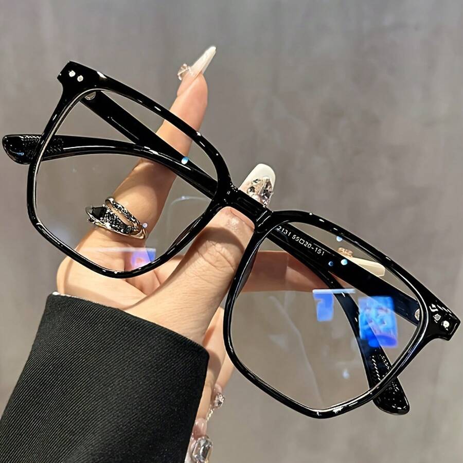 Lightweight Square Stylish Glasses With Lenses MPJD - Black - View 1