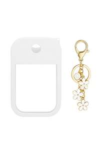 2 件 Touchland 1 盎司（30 毫升）洗手液喷雾瓶保护套，26 个花朵和字母喷雾瓶标记，硅胶防摔防撞保护套，带钥匙扣设计，方便旅行携带，可挂在包、钥匙或儿童背包上，耐磨、防水、可重复使用 Touchland 洗手液喷雾保护套，旅行、户外、礼物、万圣节礼物、圣诞节礼物 - 白色 - 查看 26