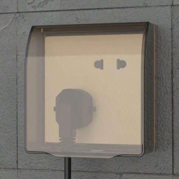 Offset 5-Hole Waterproof Outlet Cover, 86 Type, Bathroom Switch With 5 Sockets, Power Protection Box, Splash-Proof