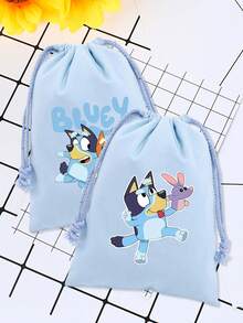 Bluey حقيبة ظهر بسحاب مزدوج بطبعة كرتون بلوي، حقيبة قماش للطلاب، حقيبة مدرسية خفيفة الوزن، حقيبة سحاب مزدوجة، حقيبة مدرسية كرتونية سعة كبيرة، حقيبة تخزين خفيفة الوزن بسحاب، مناسبة كهدية احتفالية لعيد الهالوين وعيد الشكر والكريسماس وتجمعات العائلة والأصدقاء