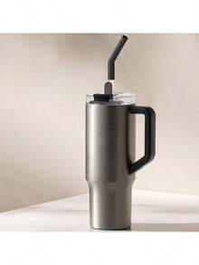 Xiaomi Cốc giữ nhiệt có ống hút dung tích lớn 1L, Cốc làm mát hiệu quả cao bằng thép không gỉ 316, Túi giữ nhiệt đồ uống đá dùng ngoài trời mùa hè, Nắp ống hút uống trực tiếp, Màu xám kim loại - Xám kim loại - Xem 1