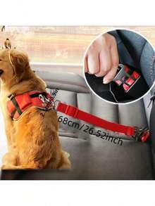 1 st bilbälte för husdjur, justerbart infällbart koppel för hund, husdjurstillbehör - Multifärgad - Visa 7