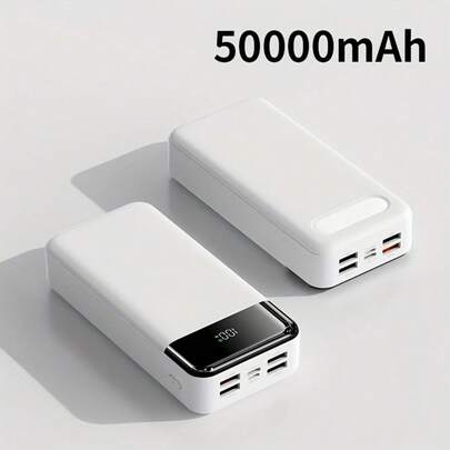 50000mAh Large-capacity Portable Power Bank, 22.5W Fast Charging Equipped With Light/LED Power Display, Suitable For Charging Android Electronics/mobile Phones And Other Equipment, Outdoor Travel/Camping Removable Emergency Power Supply Device