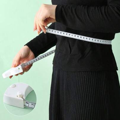 1개 접이식 줄자, 신체 측정 줄자, 자동 조절 접이식 줄자, 신체 치수를 정확하게 측정 가능, 한 손으로 작동하여 체중 변화 및 근육 성장을 효과적으로 추적, 스포츠 액세서리
