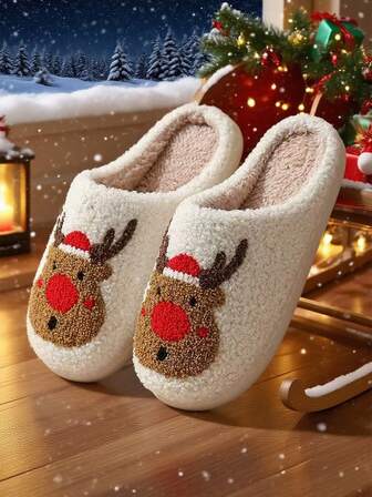 Jultofflor av älgpäls, Älg, Varma och bekväma, Lyxig stil, Elegant design, Hotelltofflor, Hemtofflor, Julklapp, Juldekorationer, Julpynt