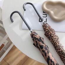 10-Rib European Retro Leopard Print Long Umbrella With Straight Shaft - Multicolor - View 6