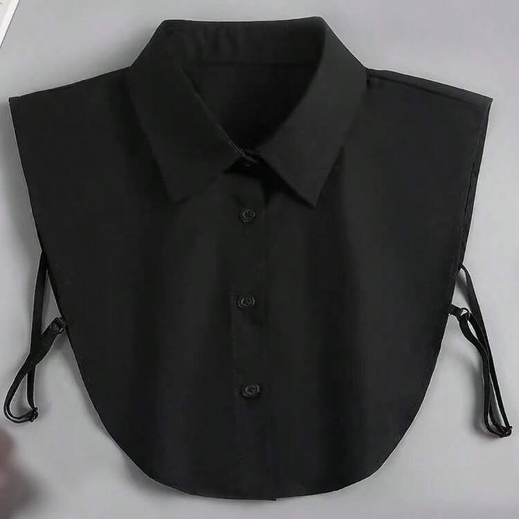 4 pezzi/1 set Colletto staccabile a punta di colore unito, set di colletti versatili per camicie, adatto per decorazioni natalizie - Collare finto fatto a mano - Visualizzare 4