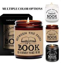 Vela aromática regalo para amantes de los libros, vela acogedora para lectura para lectores, fragancia relajante para el hogar para ratones de biblioteca, vela inspirada en la biblioteca, adecuada para la decoración de la sala de lectura y el estudio - Multicolor - Ver 1